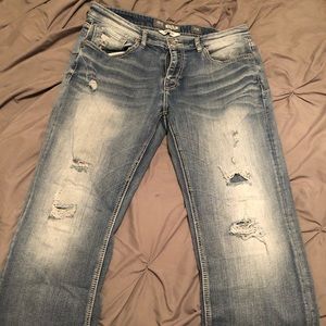 BKE Derek boot destruction jeans 33R